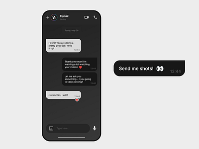 Direct message call chat conversation dailyui design direct direct message fig figma last seen message minimal online phone picture send message text time ui video