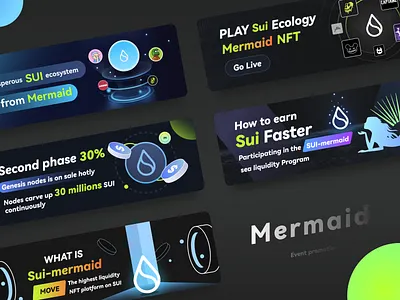 Blockchain project promotion activities blockchain design digital currency icon illustration logo market mermaid transaction ui 插图 黑色