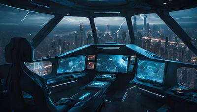 Night shift Ride cyberpunk art futuristic art spaceship wallpaper