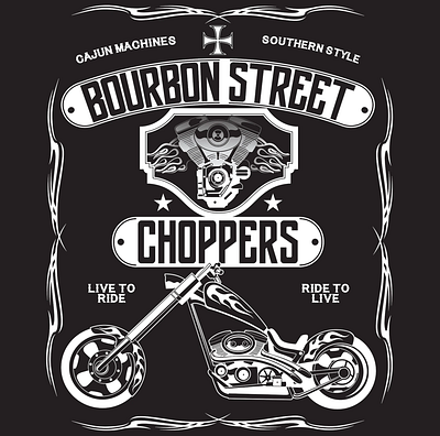 Bourbon St. Choppers apparel branding design graphic design illustrator logo shirt tshirt design