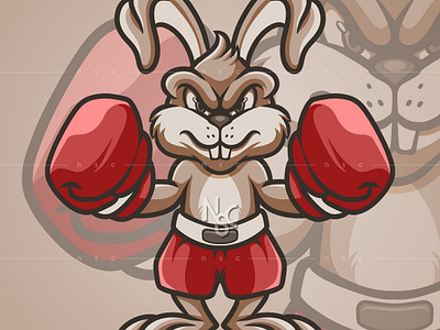 Rabbit Boxer Mascot Illustration animals apparel boxer boxing character clothing clothing brand commission cute esport halloween illustration logo mascot mascot logo monster nft nftcreator rabbit sport