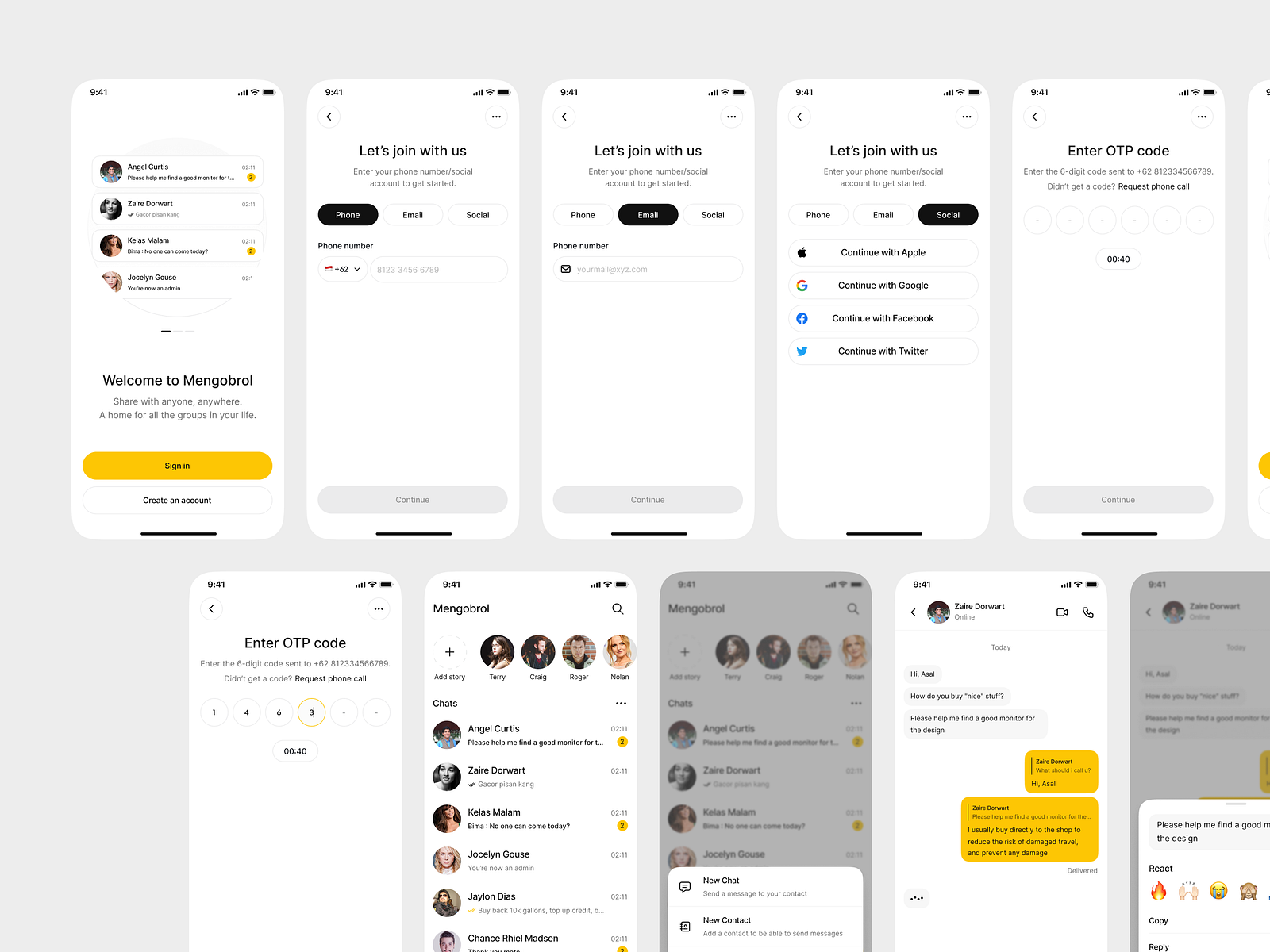 Mengobrol - Chat App Sign Up by Asal Design for Kretya Studio on Dribbble