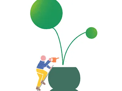 Watering plants green illustration plant watering