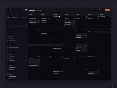 Multi-layered calendar in Black / Dark / Light mode amie black mode calendar cron dark mode dashboard daybridge design design system illustration interface light mode logo mobile product design theme ui ux web design