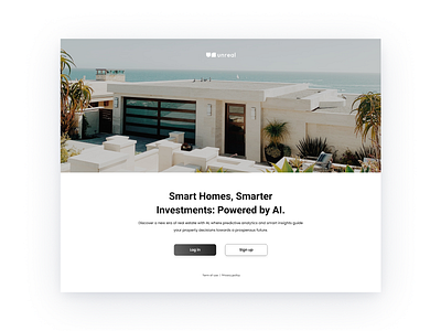 Real Estate Web App ai login real estate ui