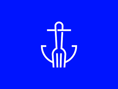 Fork Anchor Logo anchor logo app branding fork logo icon logo marine logo ocean restaurant sea food logo vector