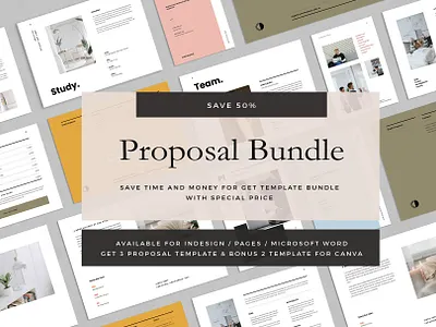 Proposal Bundle Template agency apple architecture branding brochure graphic design indesign influencer microsoft word minimalist pages photography portfolio presentation print project proposal proposal proposal bundle template