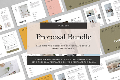 Proposal Bundle Template agency apple architecture branding brochure graphic design indesign influencer microsoft word minimalist pages photography portfolio presentation print project proposal proposal proposal bundle template