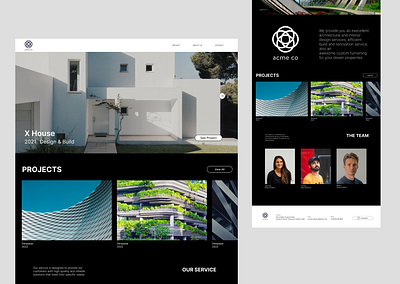 Architecture Studio Landing & About Design design ui ux