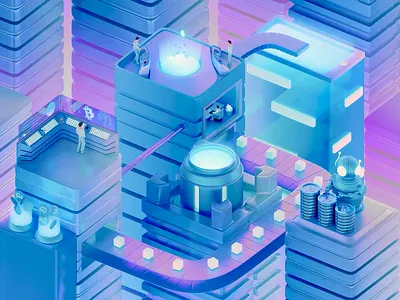 Bitcoin factory 3d 3d animation 3d art 3d artist 3d illustration 3d modeler animation art bitcoin branding btc coin currency digital currency graphic design motion graphics ui ux