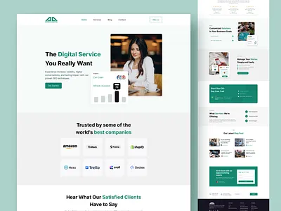 Digital Service Website agencywebsite branding contactus digital agency homepage landingpage logo responsivedesign shopify uiux web websitedesign wordpress