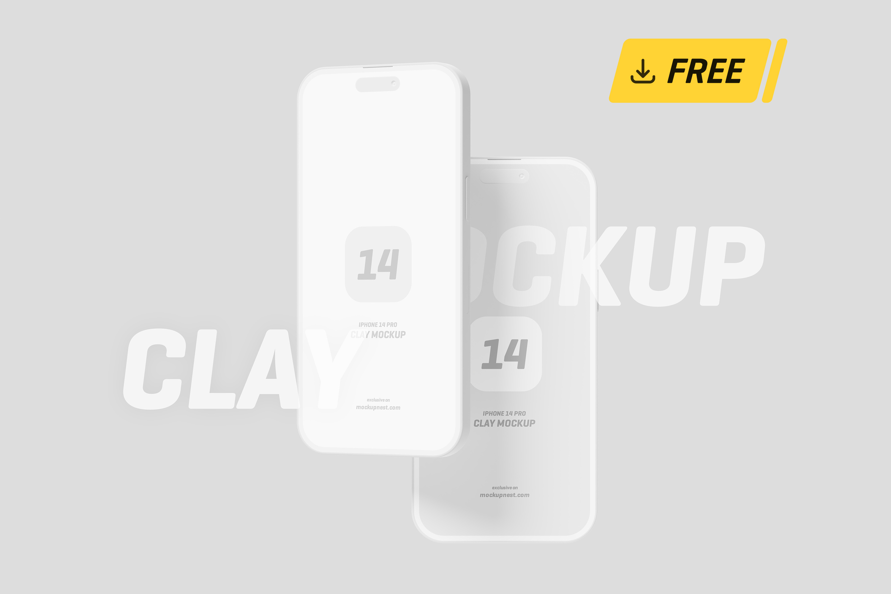 Free iPhone 14 Pro Clay Mockup 14 mockup 14 pro mockup device mockup free mockup free mockups iphone mockup mobile mockup phone mockup pro mockup psd mockup