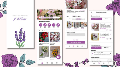 J D'Florist to Order Your Favorite Flower android app design flower graphic design order ui ux
