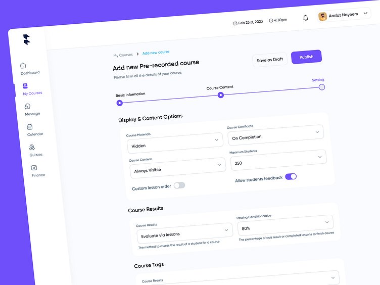 Education SaaS - Pre-recorded Course by Filllo Design Agency on Dribbble