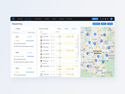 Web App / Dispatching / Job Calendar / Map fields