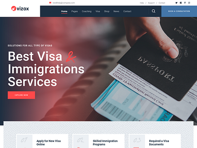 Vizox - Immigration Visa Consulting Joomla 4 Template abroad joomla4 visa visa service