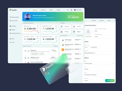 Desktop Finance and Loan Management Application app banking billing calculator charts credit dashboard design financing loan ui