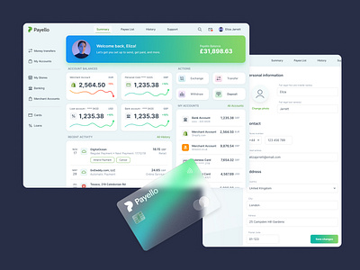 Desktop Finance and Loan Management Application app banking billing calculator charts credit dashboard design financing loan ui