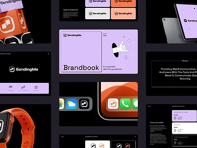 SendingMe - Brand book for decentralized encrypted messenger app brand book brand guidlines brand identity branding corporate branding corporate identity graphic design illustration logo logo design messenger minimal