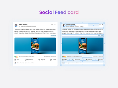 Social Feed Card component feed figma socialcard spacing ui web design