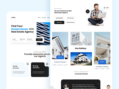 Real Estate Landing Page apartment buy clean design home page house interface landing page light theme minimal real estate sell ui ui design uiux ux ux design uxui web page website