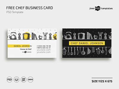 Free Chef Business Card in PSD business business card business cards card free freebie photoshop psd template templates