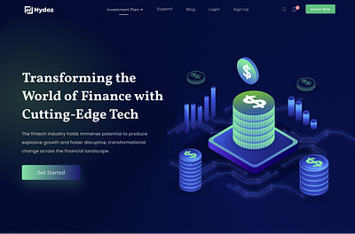 Investment Portfolio Landing page blockchain crypto earning calculator homapage investment landingpage logo portfolio three step ui website