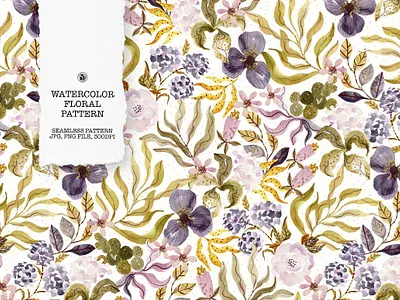 Olive and Pink Watercolor Pattern app branding design graphic design illustration logo typography ui ux vector