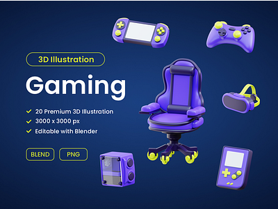 Gaming 3D Icon Set 3d 3d icon 3d icons game game icon gaming icon