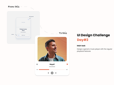 Generic Music Player | Day 02 Hype4Academy UI Challenge card card design design challenge hamza namira hype4academy music music player player ui user interface ux