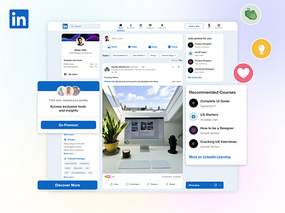Linkedin Homepage Redesign design figma ui uiux website