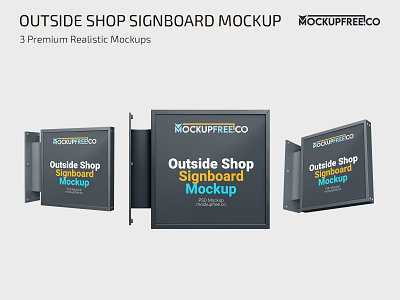 Outside Shop Signboard PSD Mockup mock up mock ups mockup mockups photoshop psd shop sign signboard template templates