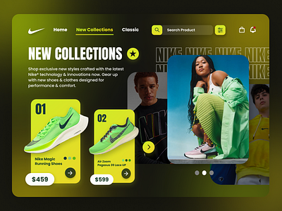 Nike Website Design Concept app branding graphic design landing page mobile nike shoes ui ui design ux website