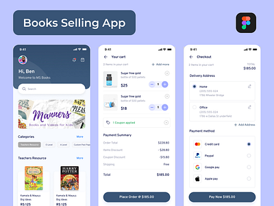 Books Selling App figma mobile app designs ui ux designs