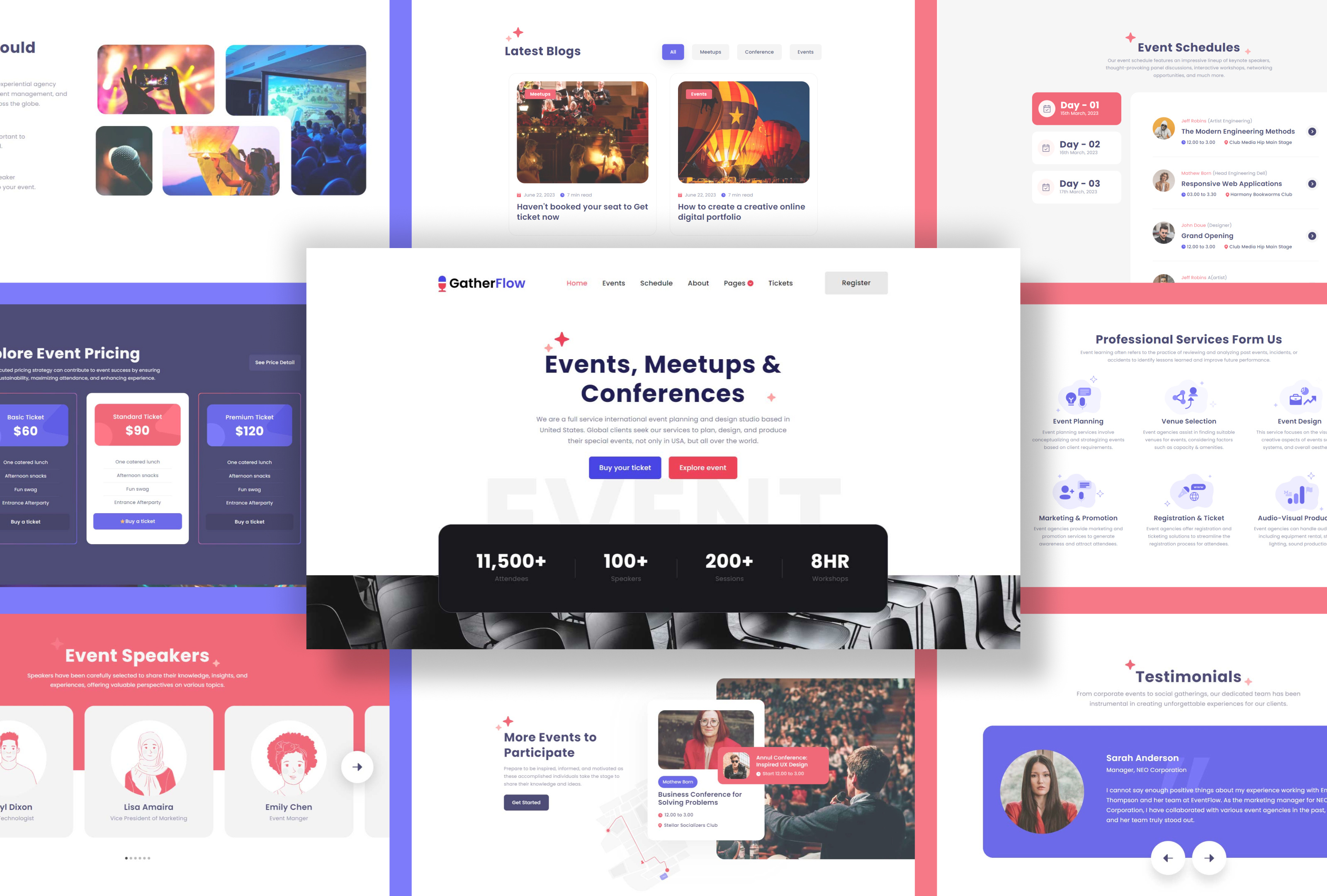 GatherFlow - Event Management Webflow Website Template Design branding business community conferences design education webinars websites. event organizer event planners event website exhibitions illustration template ui uiux designer web agency web designer webflow website website builders workshops