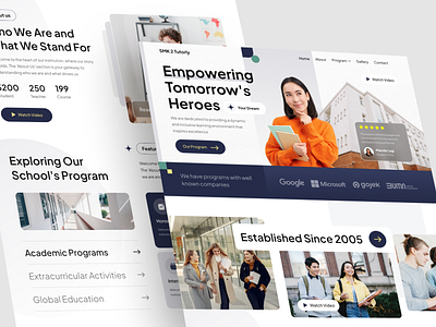 SMK 2 Tutorly - School Education Platform Website education landing page minimal school simple design ui ui design uiux ux web design