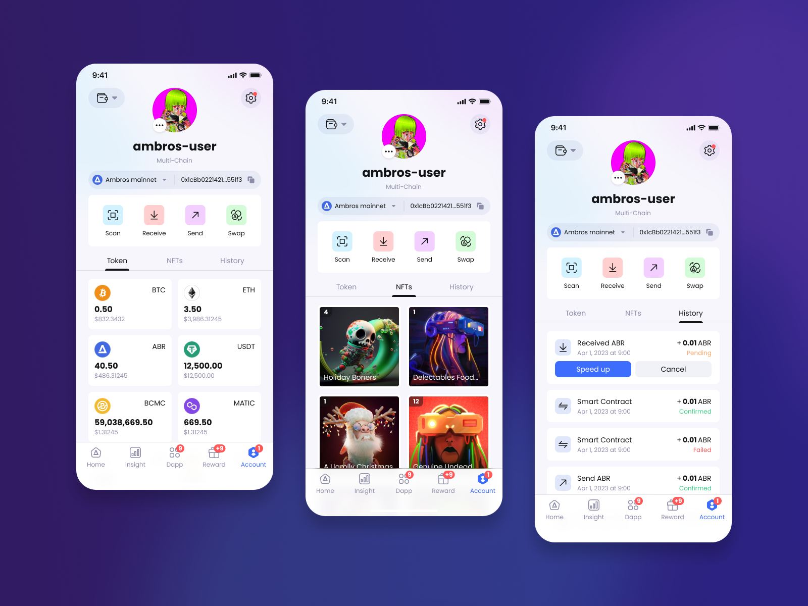 Ambros App - Crypto Wallet - Light Theme blockchain crypto nft wallet