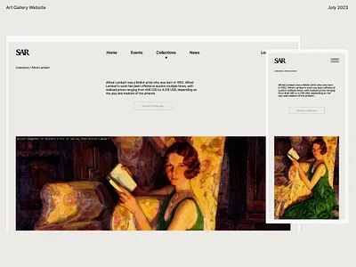 Art Gallery Web Design - Art Gallery Website - Gallery Website art art gallery artists website design figma landing page nft nft website nfts portfolio website responsive ui uiux web web design