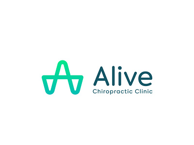 Alive Chiropractic Clinic branding clean geometric gradient logo minimal modern simple trendy unique