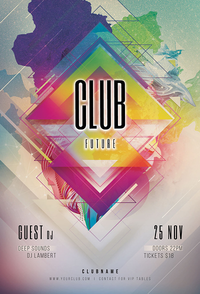 Club Future Flyer abstract download flyer graphic design graphicriver minimal photoshop poster print psd template