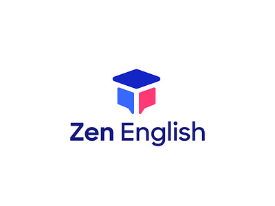 Zen English branding clean geometric gradient logo minimal modern simple trendy unique