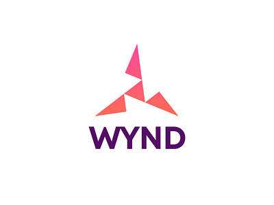 WYND branding clean geometric gradient logo minimal modern simple trendy unique