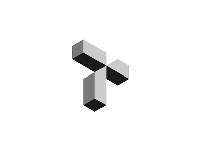 3D Letter T Logo Concept // For SALE 3d abstract brandforma branding creative design for sale geometircal geometric graphic design icon letter t logo mark shadow sign t triangular