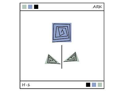 H-1 blue flower illustration line minimal modern modern art shape sharp square textture