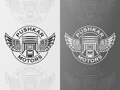 Pushkar Motors logo design. automobile figma graphic design logo logo design sap