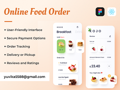 Online Food Order App figma mobile app designs ui user interface