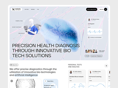 Innovative Health Care Service Website branding concept creative design figma healthcare landing ui web
