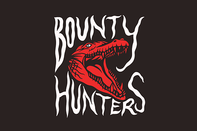 Bounty Hunters aligator bold bounty hunters branding crocodile graphic design hand drawn illustration logo reptile snapping typography vintage