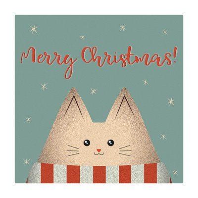 Christmas cat merry christmas poostcard postcard with cat