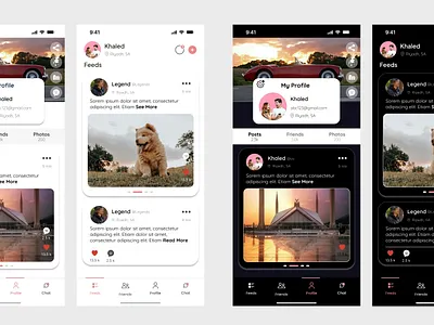 social media profile page android app page design app design application branding design graphic design illustration logo page desig ui ui interface user interface ux ux experience